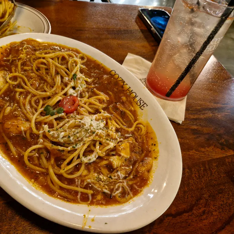 푸짐한 양의 파스타