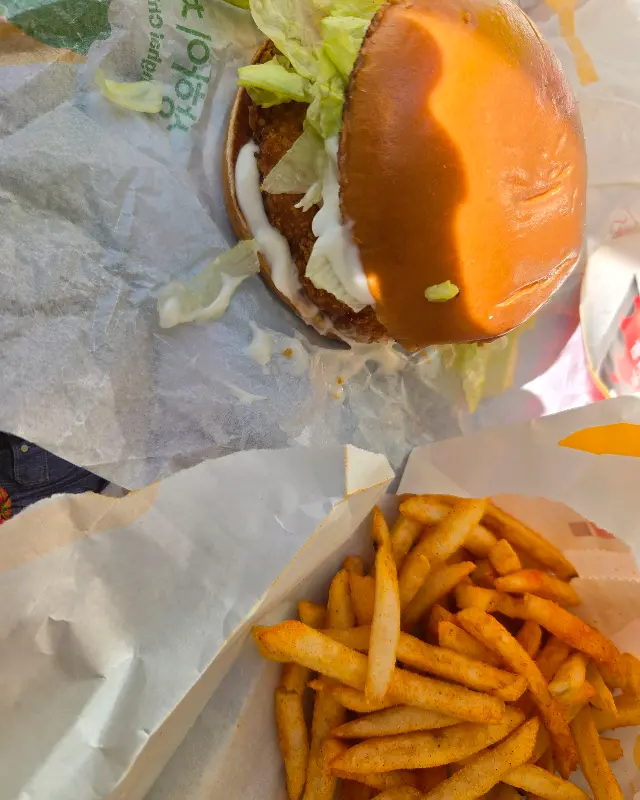 상하이 버거와 감자튀김