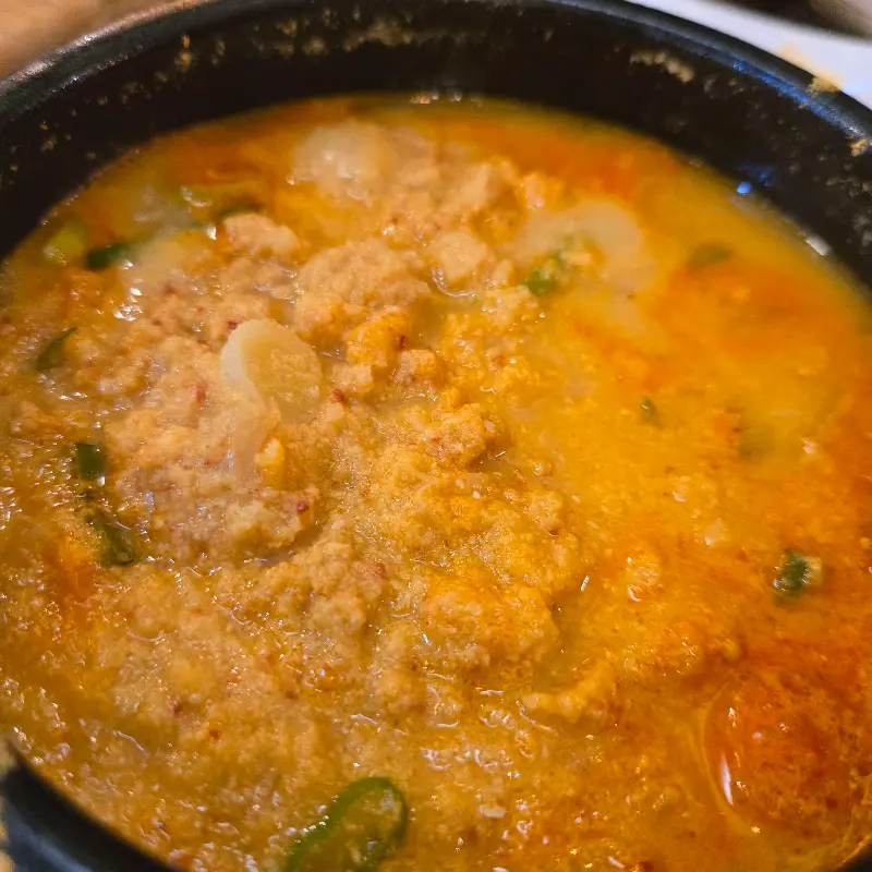 순두부 찌개 클로즈업