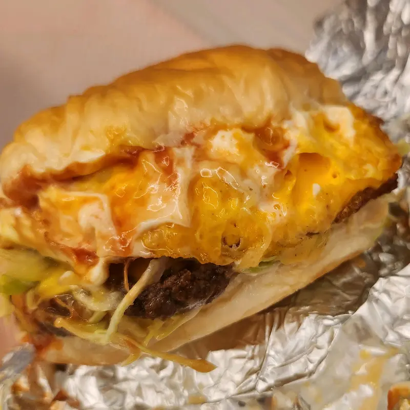 수제 햄버거 단면