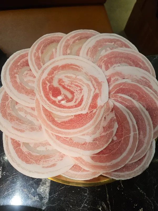 한돈 모둠세트의 아름다운 마블링