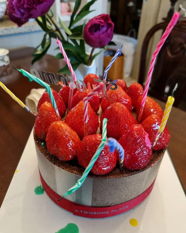 딸기가 가득한 스트로베리 초콜릿 생크림 케이크