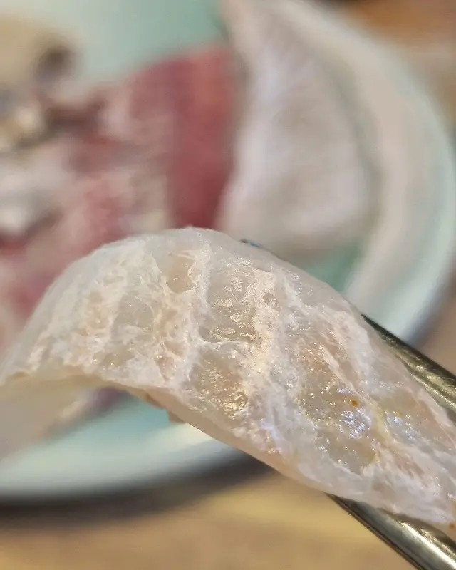 싱싱한 회 단면