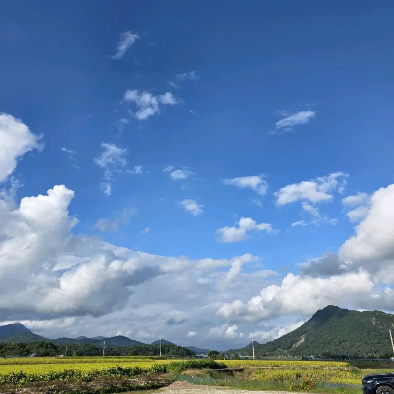 푸른 하늘과 산