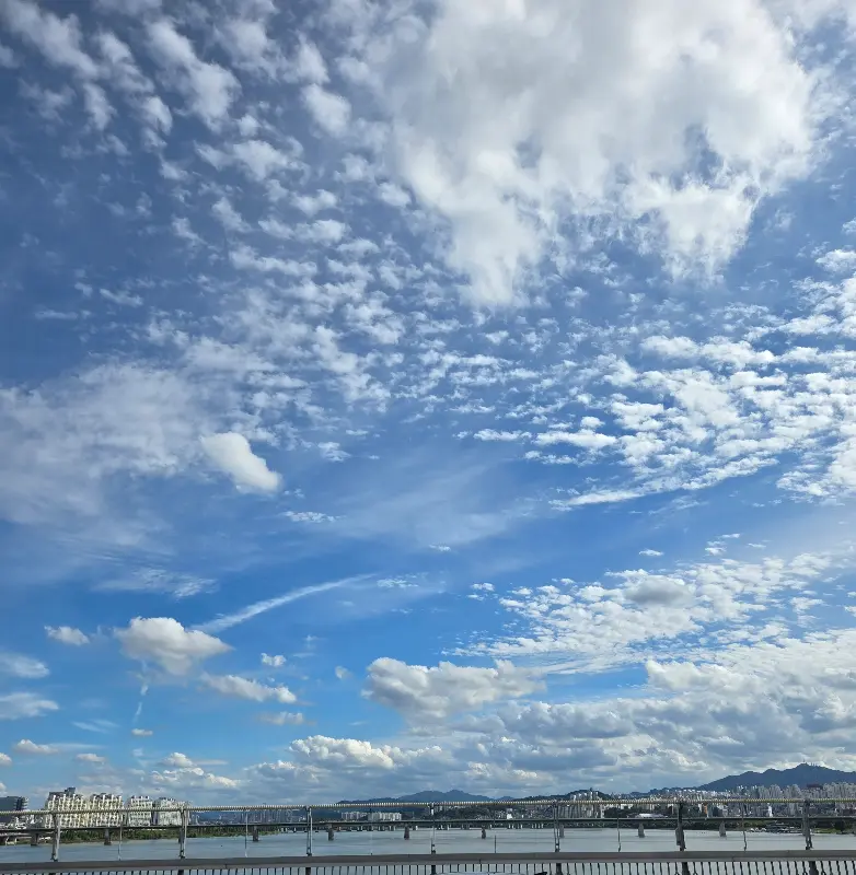 집으로 돌아오는 길, 아름다운 하늘