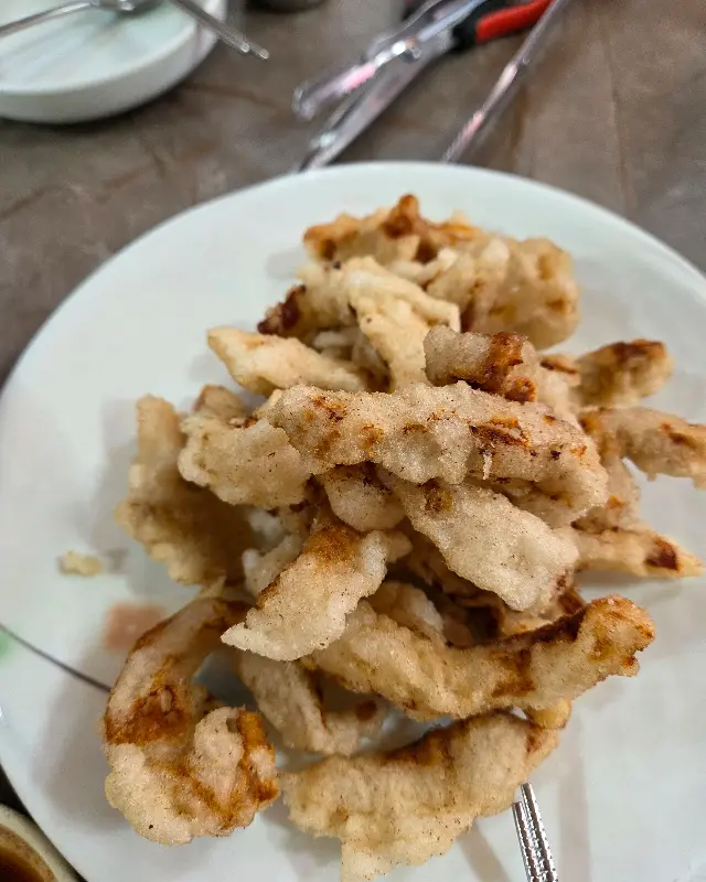 뽀얀 탕수육 튀김