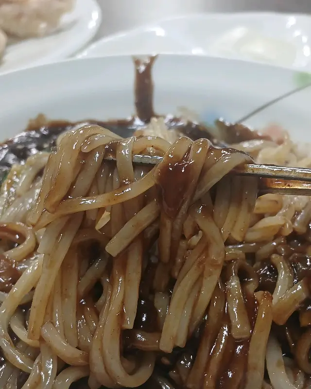 짜장면 면발 클로즈업