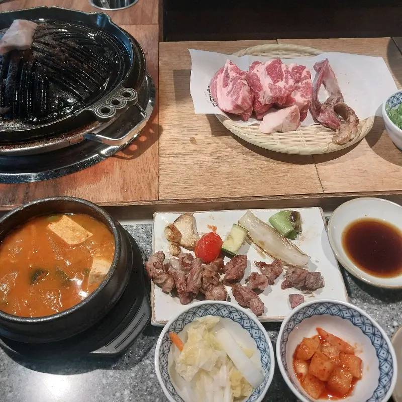 된장찌개와 양갈비