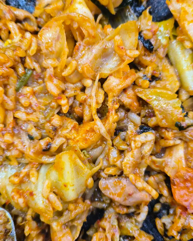 닭갈비 볶음밥의 클로즈업
