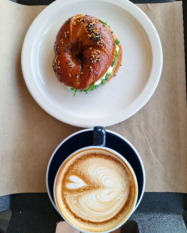 쪽파크림치즈 베이글