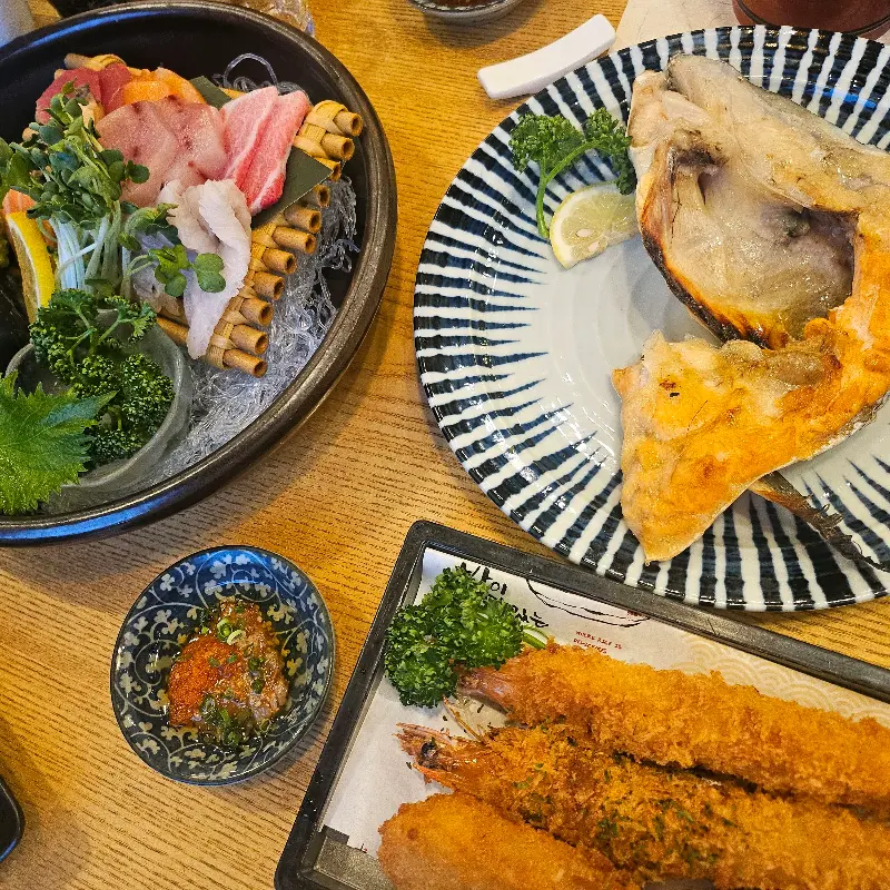 모듬 사시미와 튀김