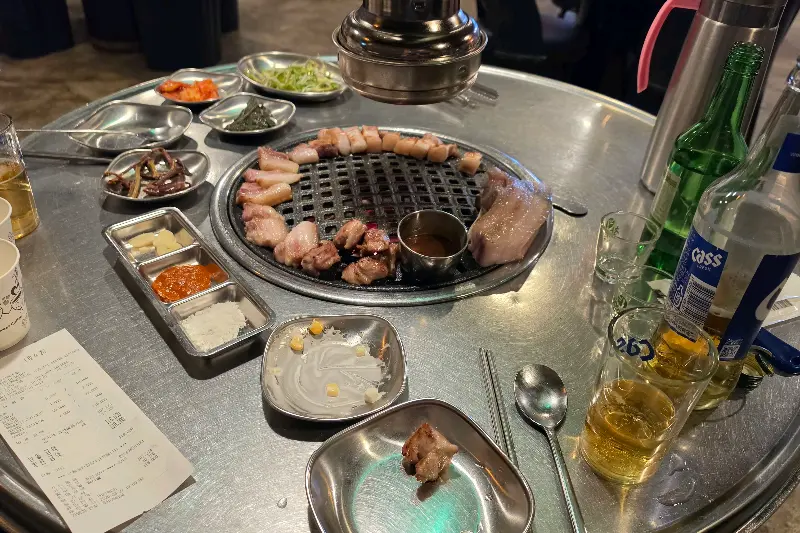 흑돼지 오겹살 한 상 차림