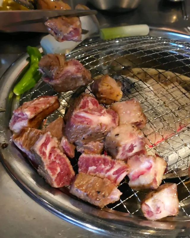 맛있는 갈비살 한 상 차림