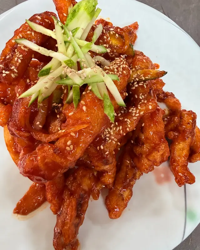 볶음 탕수육 접시