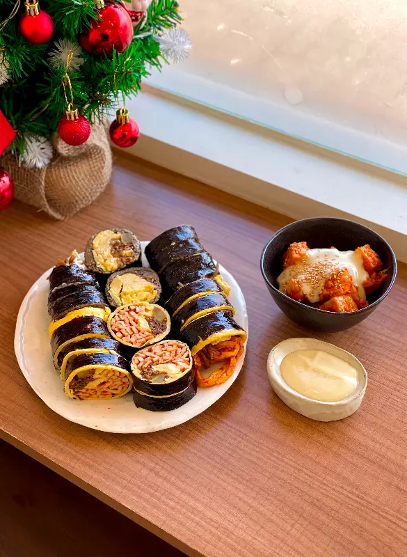 김밥과 두부강정