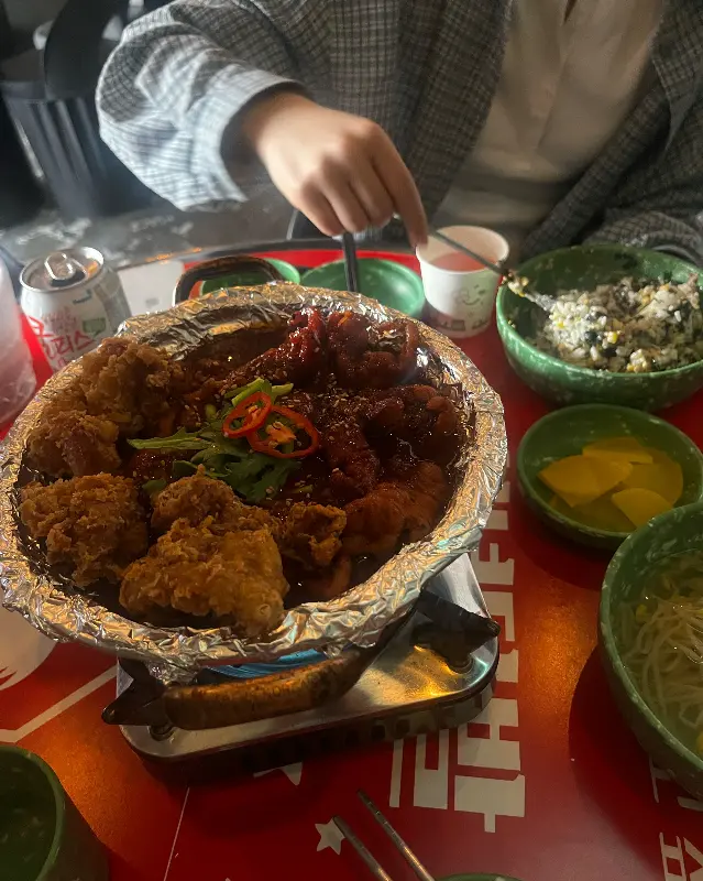 닭발 한상차림 항공샷