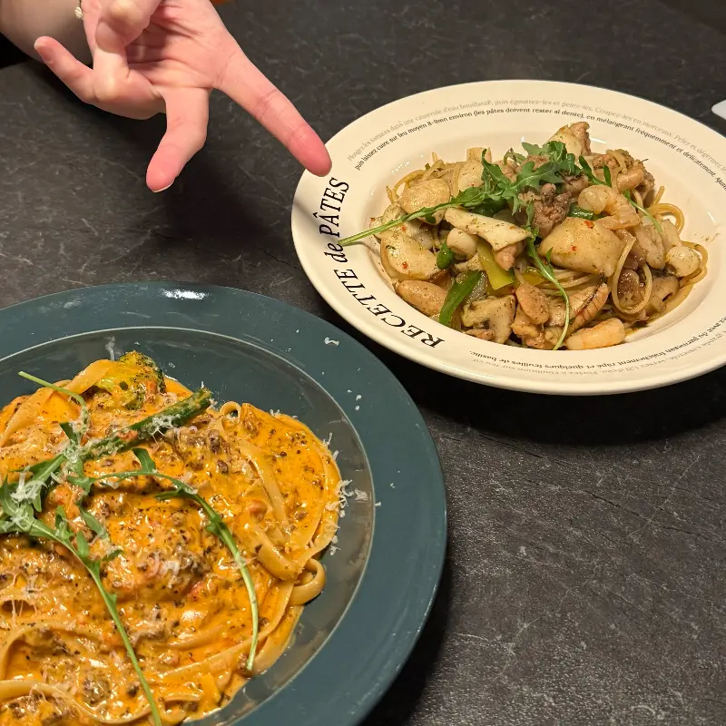 매생이 굴 파스타의 환상적인 비주얼