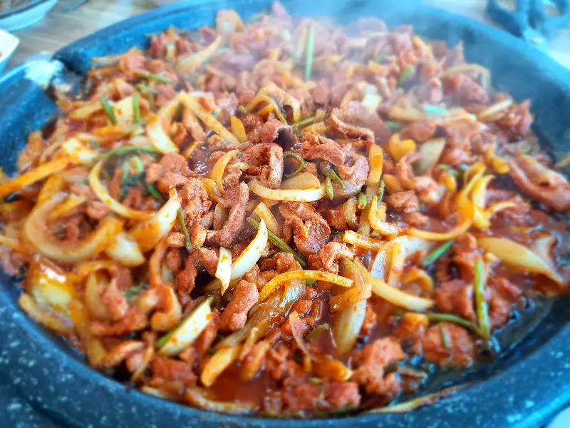 향수원 오리주물럭 익어가는 모습