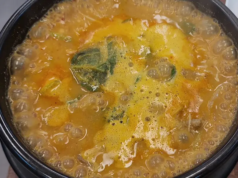 어죽 국수의 클로즈업