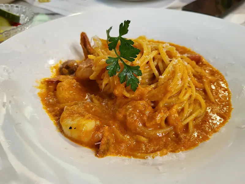 새우 로제 파스타 클로즈업 사진