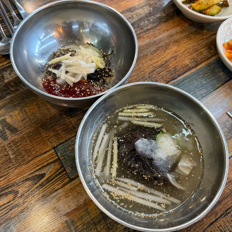 물냉면과 비빔냉면