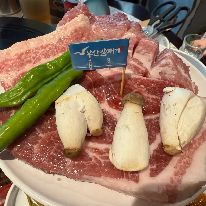 숯불 위에서 익어가는 고기