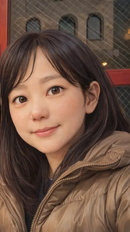 신갈리 돈가스 방문 후 행복한 미소를 짓는 모습