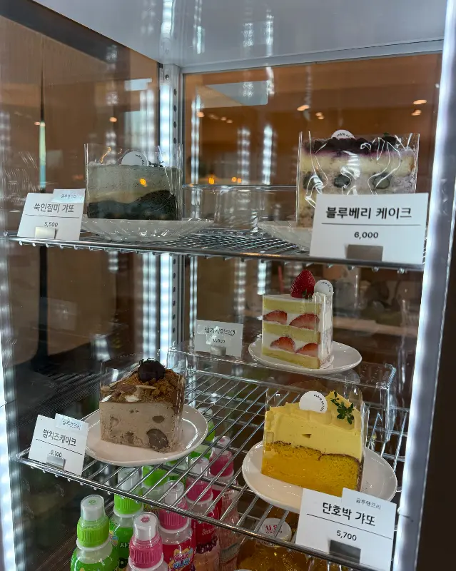 쇼케이스 안의 케이크들