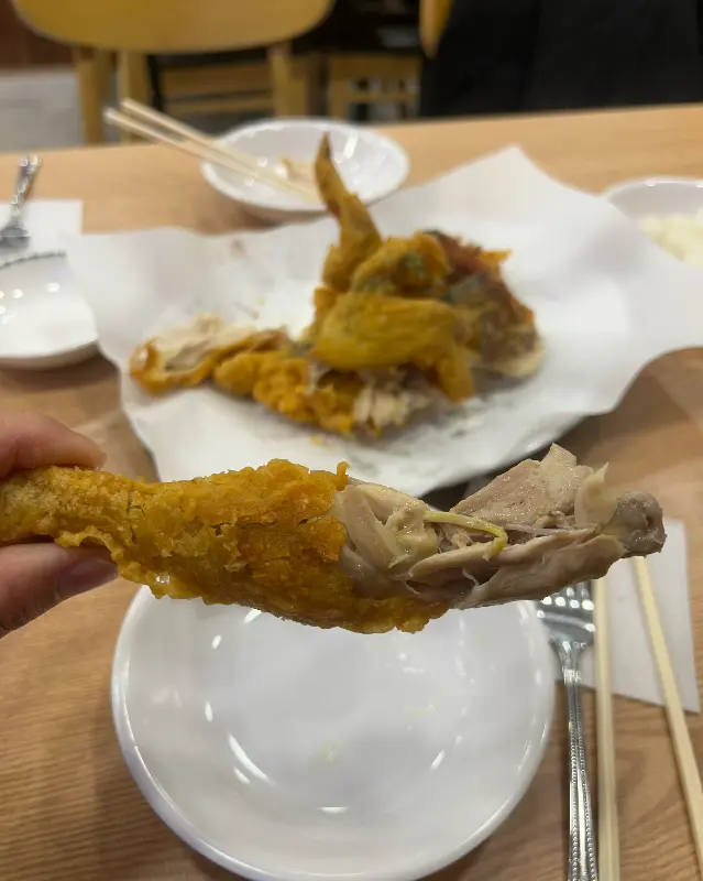 파닭 치킨 단면