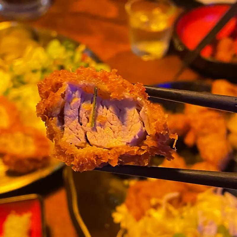 등심 돈까스 단면