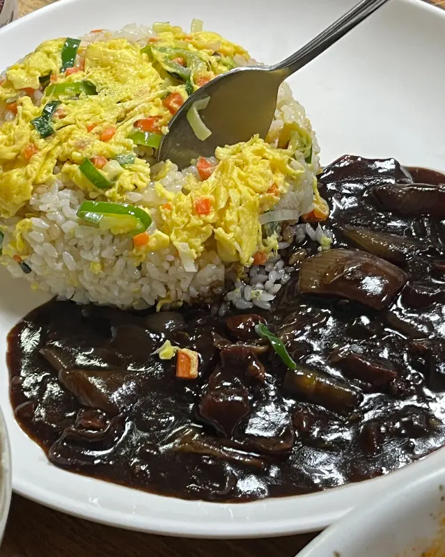 짜장 소스가 듬뿍 볶음밥