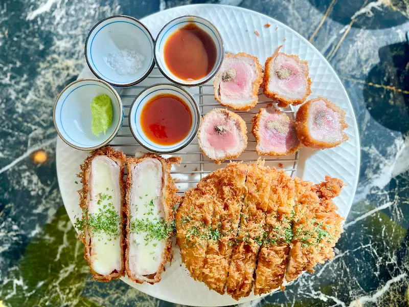 모듬 돈가스 항공샷