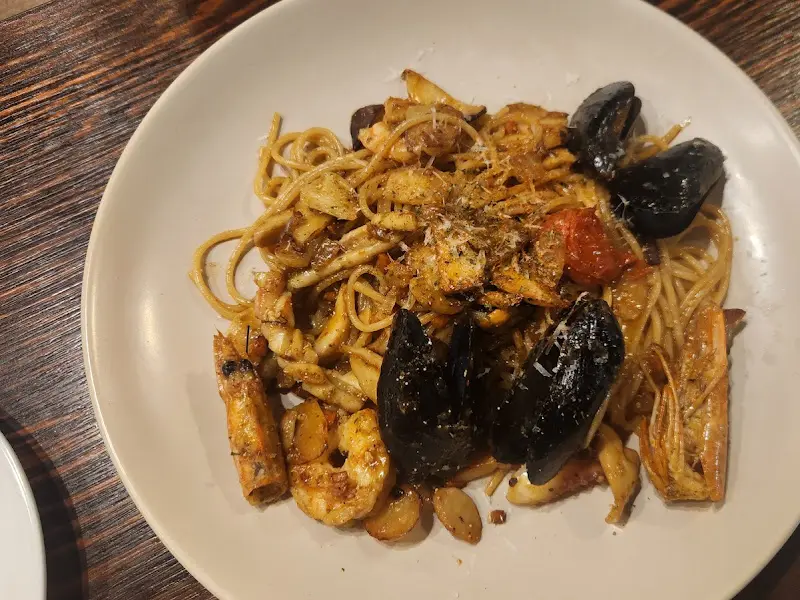 해산물 파스타 근접샷