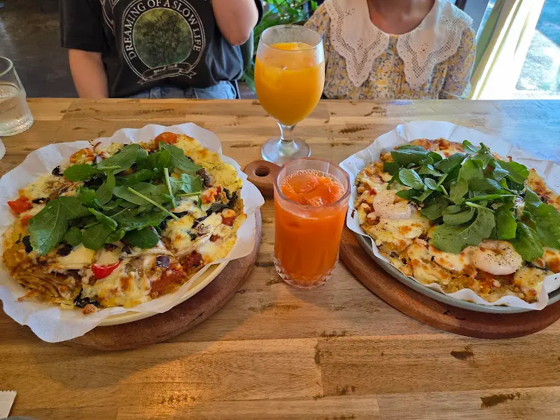 피자와 당근 주스