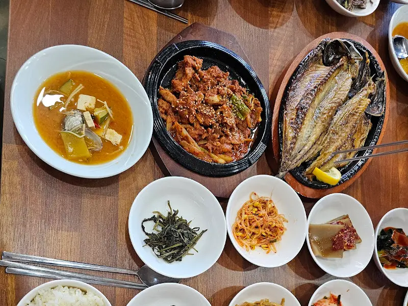 후반 한상차림 항공샷