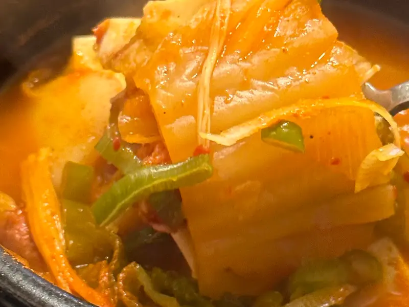 김치찌개의 클로즈업