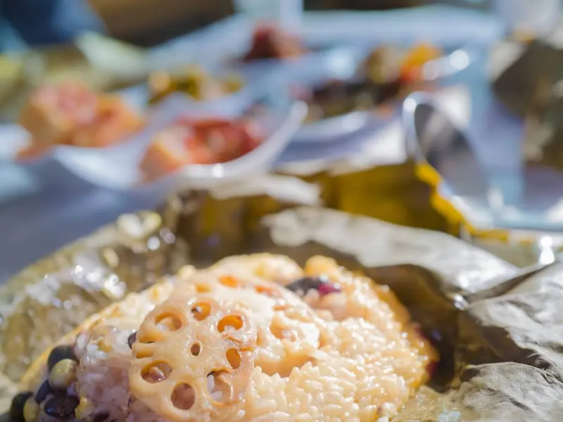 연잎밥 근접 촬영