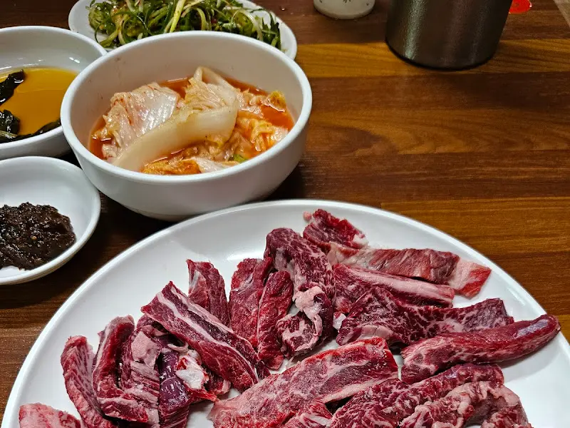 한우 갈비살 클로즈업