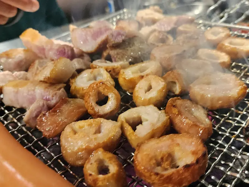 막창 굽는 모습