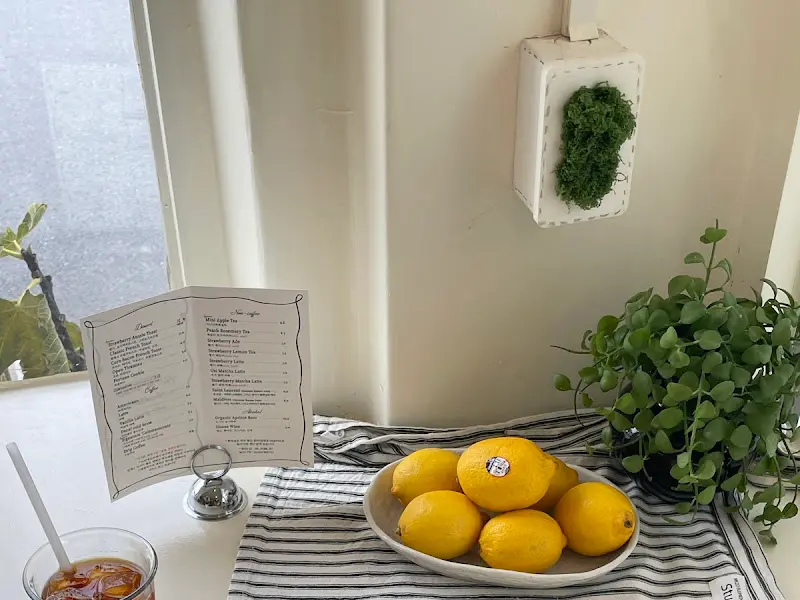 메뉴판과 레몬 장식