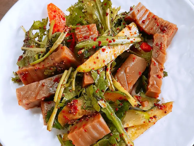 신선한 채소와 도토리묵의 조화, 도토리야채말이