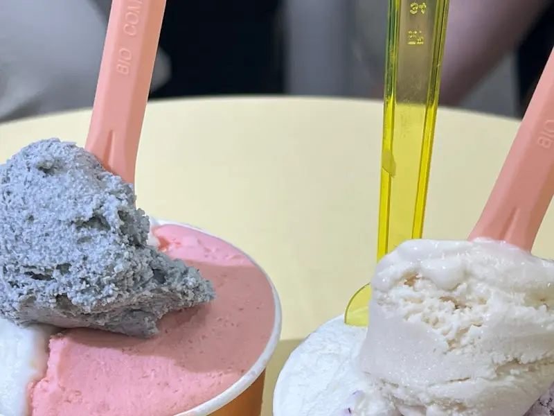 흑임자 젤라또와 백향과 소르베 투샷