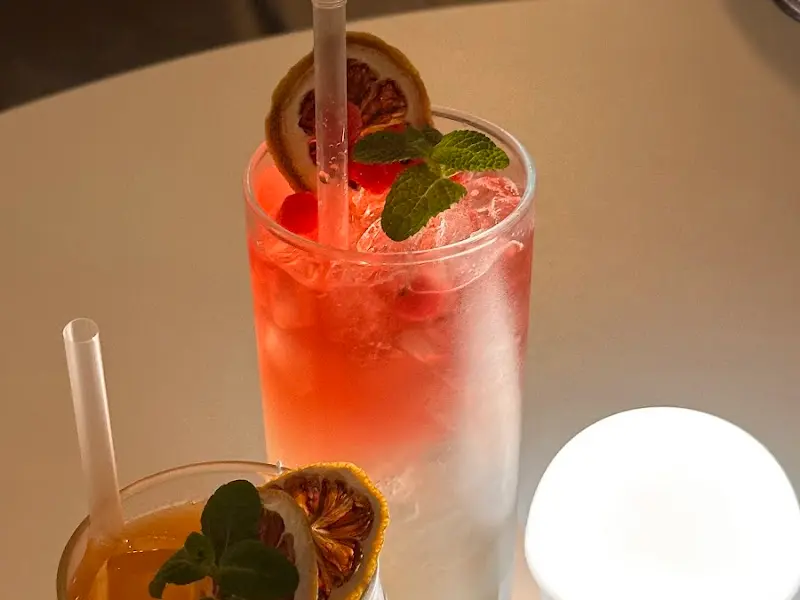 붉은 색감이 돋보이는 칵테일