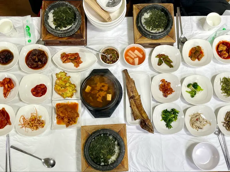 푸짐한 한상차림 항공샷