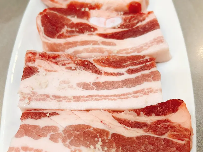 상수김치삼겹살 삼겹살 근접