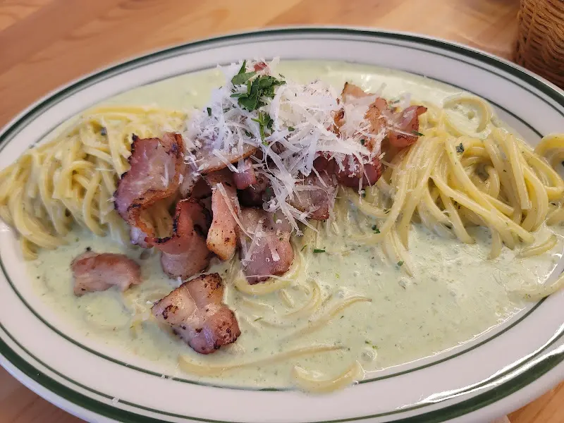 크림 파스타 근접샷