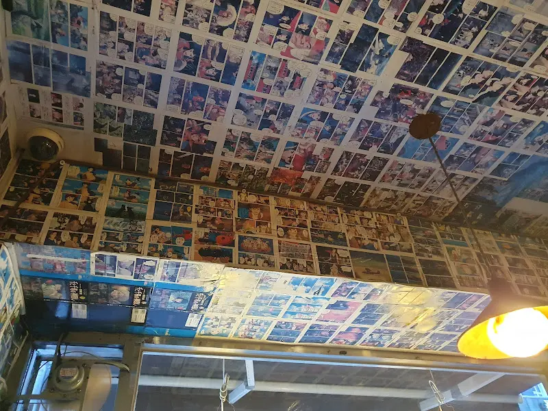 만화책으로 뒤덮인 천장