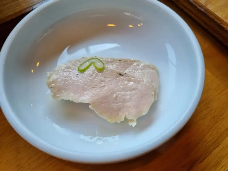 촉촉한 돼지고기 단면