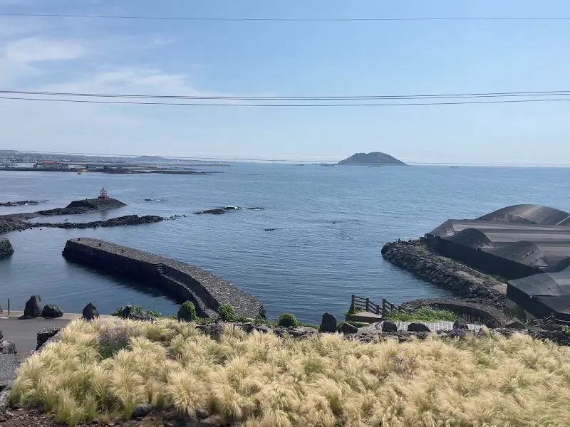 카페에서 바라본 바다 풍경