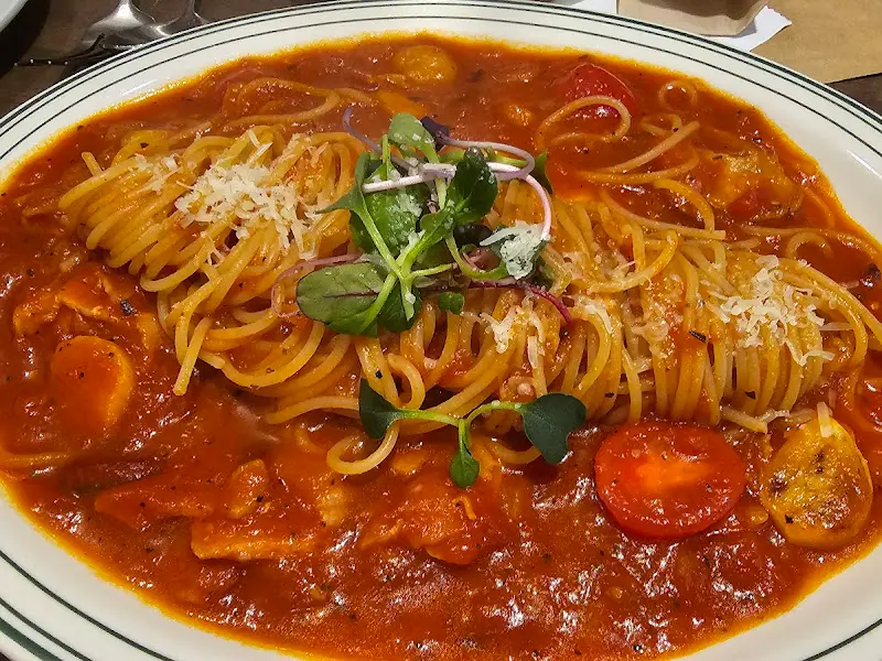 토마토 파스타 근접샷